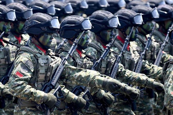 Indonesian National Police Elite Troop Shoots 3 Terrorists